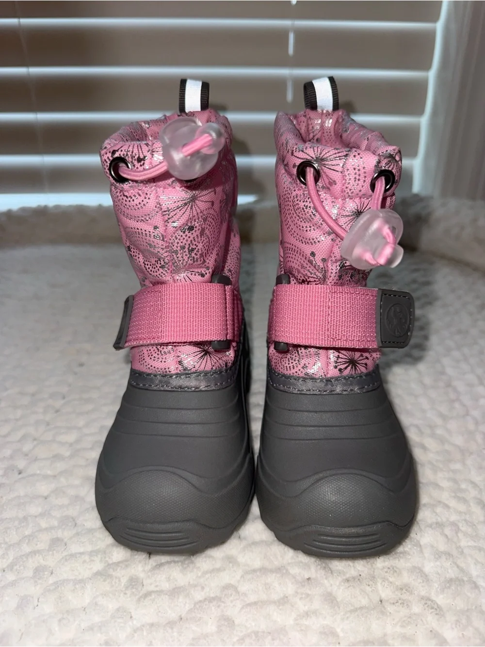 3M Thinsulate Pink and Gray Kids Snow Boots